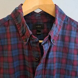 J. Crew Men's 100% Cotton Small Long Sleeve Button Down Plaid Shirt Style #A9377